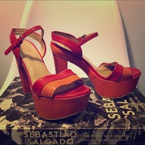 Stuart Weitzman Leather Platform Sandals